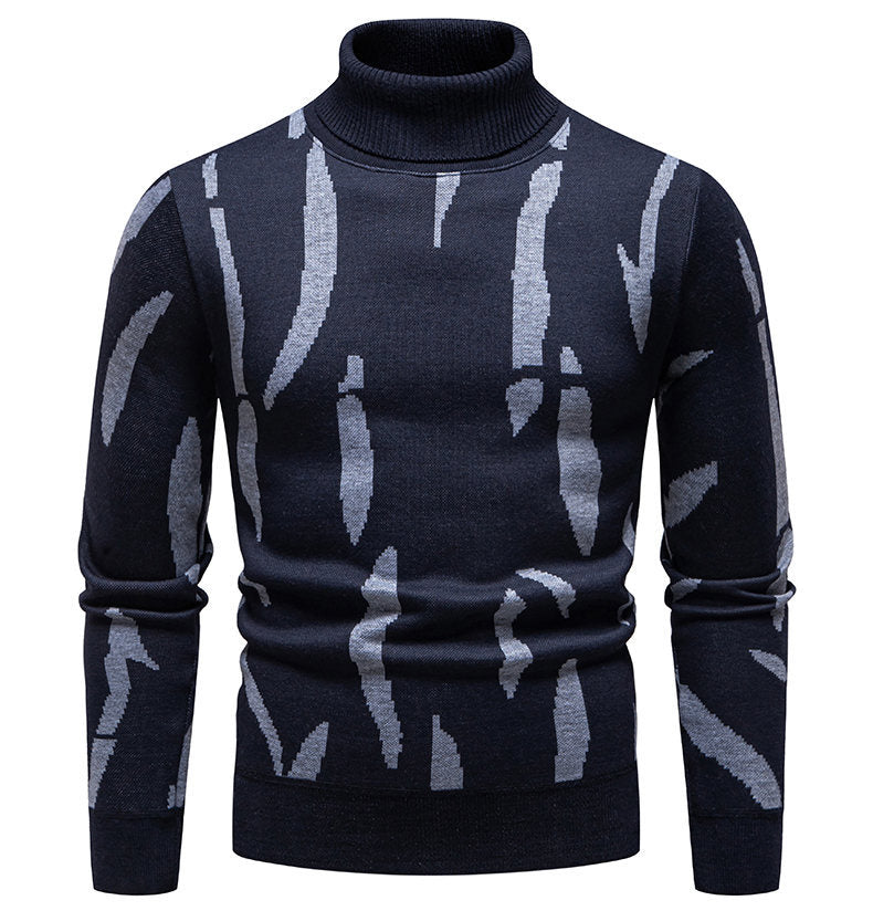 Pull roulé tendance pour hommes avec motif accrocheur Chic und Stil