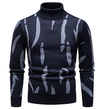 Pull roulé tendance pour hommes avec motif accrocheur Chic und Stil