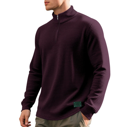 Pull sportif pour hommes avec fermeture éclair et structure Chic und Stil