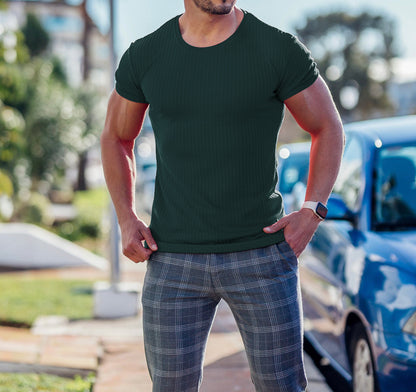 T-shirt ajusté en rib pour homme Chic und Stil