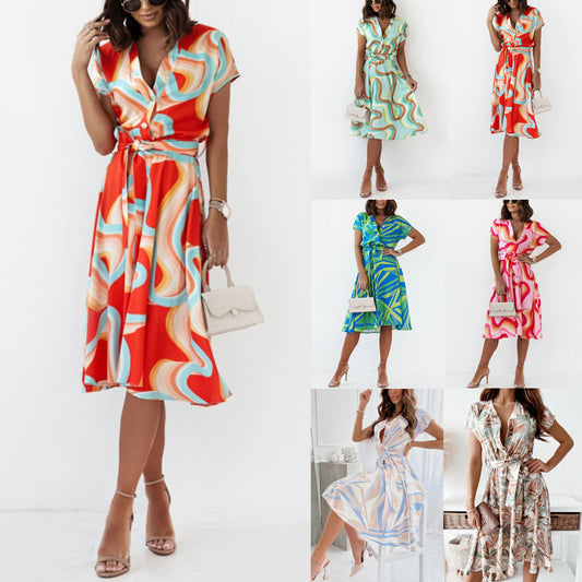 Women's A-line Dress with Button Closure Chic and Style