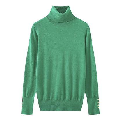 Pull à col roulé pour dames avec des détails de boutons élégants Chic und Stil