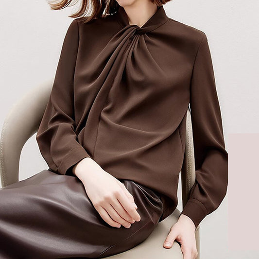 Blouse Femme Élégante Col Drapé Chic und Stil