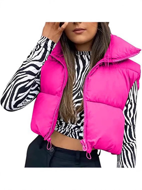 Dames Gilet à la mode avec col haut et coupe flatteuse Chic und Stil