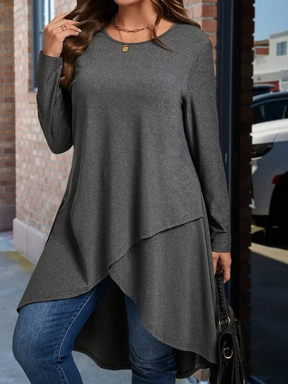 Asymmetrical long sleeve t-shirt for women with a chic and stylish cut