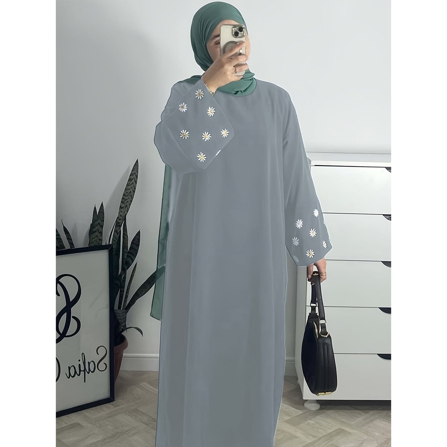 Robe tunique élégante pour femmes avec motif floral brodé Chic und Stil