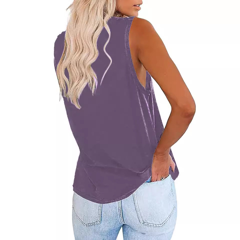 Dames débardeur décontracté à col V avec poche Chic und Stil