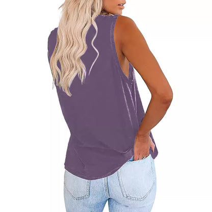 Dames débardeur décontracté à col V avec poche Chic und Stil