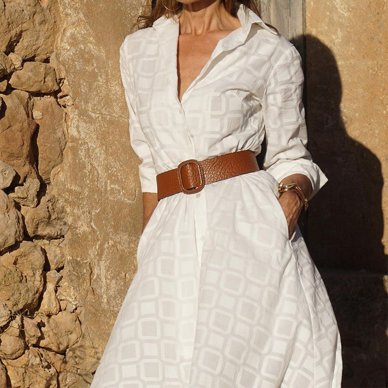 Robe chemise pour femmes au design moderne avec poches latérales pratiques Chic und Stil