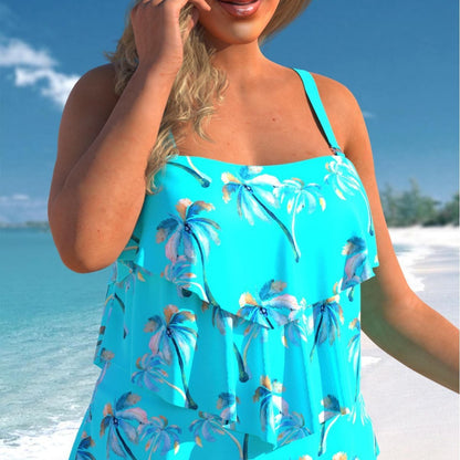 Ensemble de maillot de bain à volants pour femmes avec étages et shorts Chic und Stil