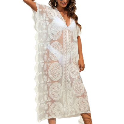 Dames Élégant Paréo Brodé Robe Chic und Stil