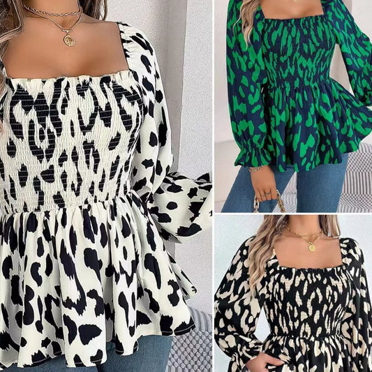 Chemisier à lacets pour dames avec une coupe ample et un imprimé animal à la mode Chic und Stil