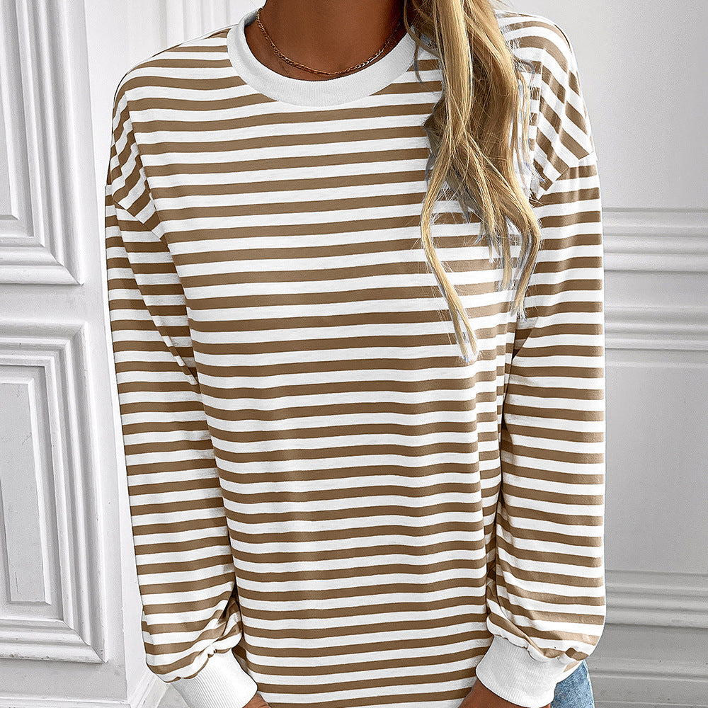 Pull à manches longues rayé pour femmes avec coupe décontractée Chic und Stil