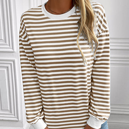 Pull à manches longues rayé pour femmes avec coupe décontractée Chic und Stil