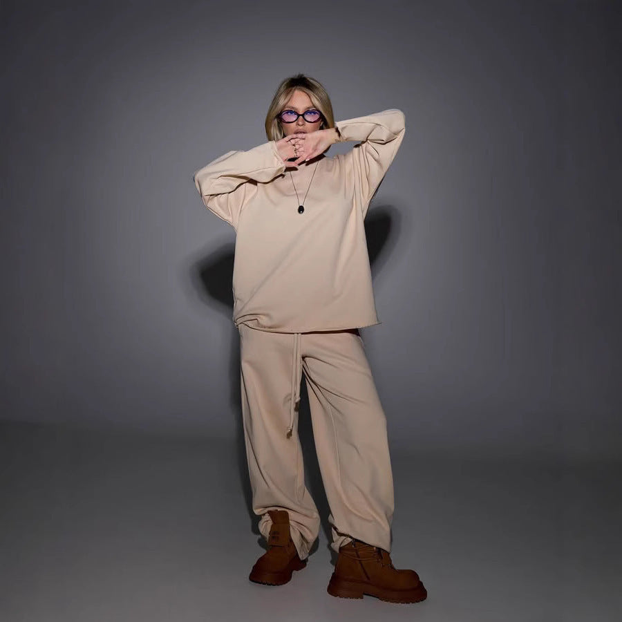 Dames Ensemble de survêtement surdimensionné confortable et stylé avec taille élastique Chic und Stil