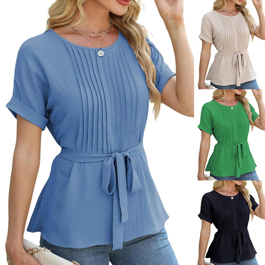 Chemisier femme avec détails froncés et ceinture latérale Chic und Stil