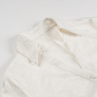 Robe chemise à manches longues pour femme avec col élégant et patte de boutonnage décorative Chic und Stil