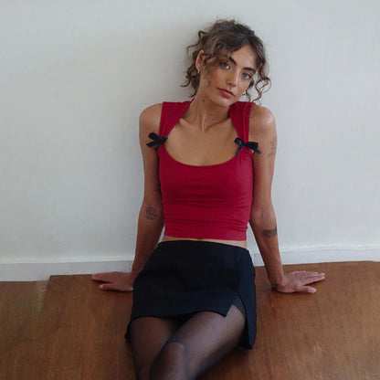 Dames Élégant Top avec Détail de Noeud Chic und Stil