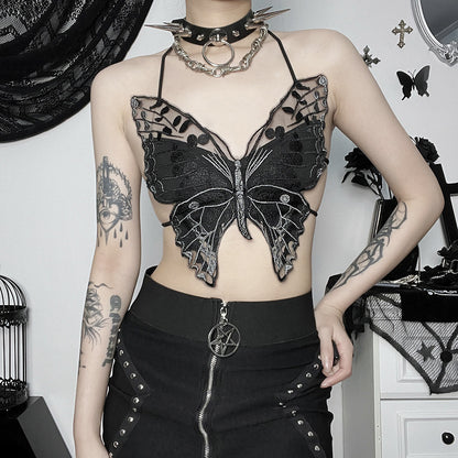Tunique crop pour dames ornée de papillons Chic und Stil