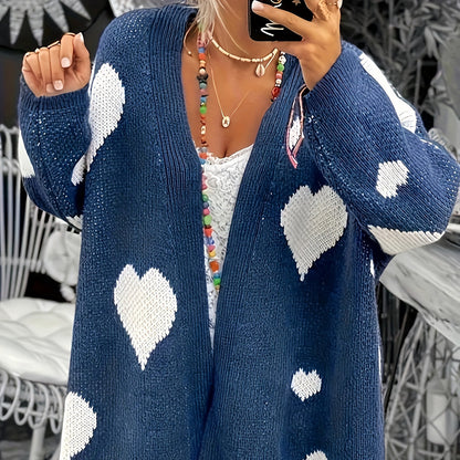 Veste en tricot pour femmes avec design en cœur et coupe décontractée Chic und Stil