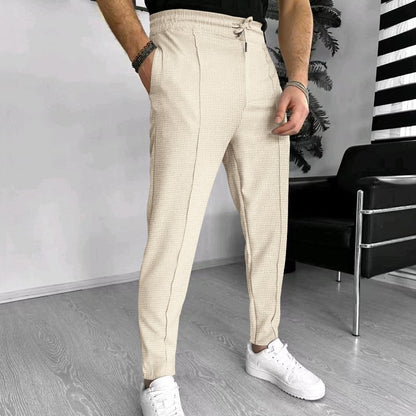 Luxury men's pants with elastic drawstring and textured design Chic and Style