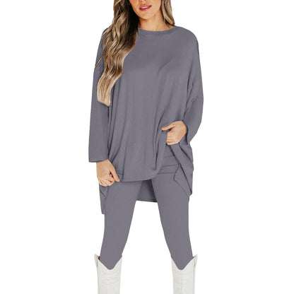 Dames Ensemble décontracté en haut oversized et leggings ajustés Chic und Stil
