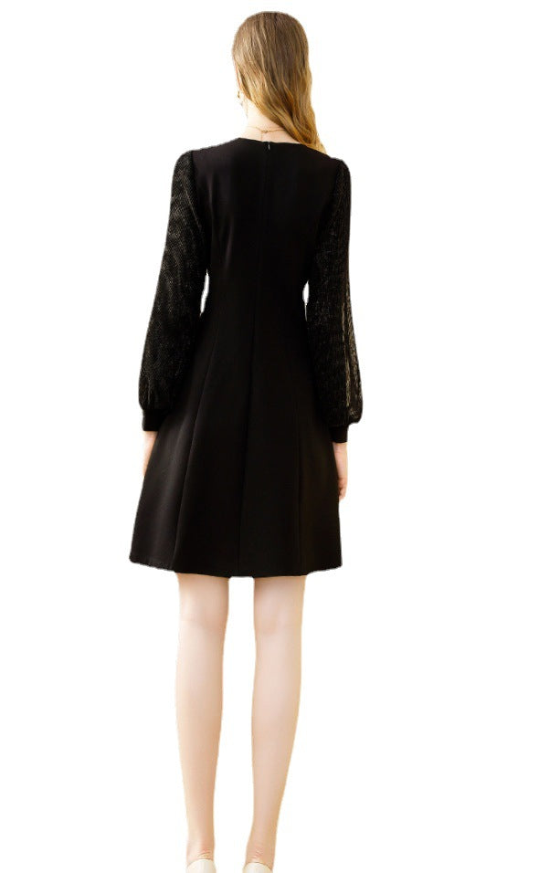 Dames Élégante Robe Longue Brodée Chic und Stil