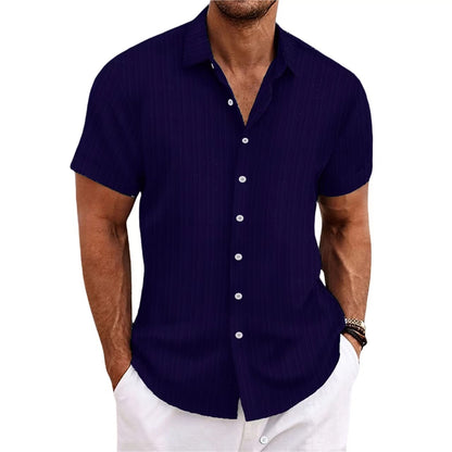 Chemise décontractée à manches courtes à rayures pour hommes Chic und Stil