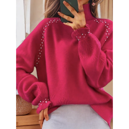 Pull pour femmes avec col roulé élégant et détails scintillants Chic und Stil