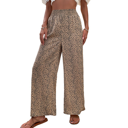 Women Wide Leg Pants Animal Print Chic and Style