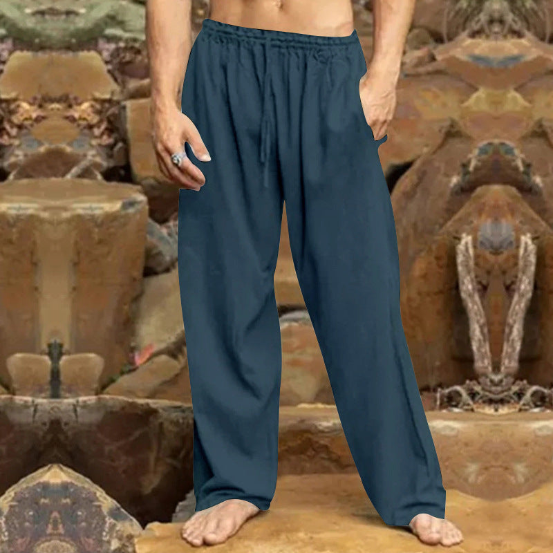 Men's Comfortable Relaxation Pants with Elastic Waist and Side Pockets Chic and Style