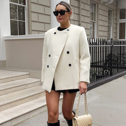 Dames élégant manteau d'hiver avec solution de boutons doubles et de poches Chic und Stil