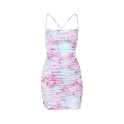 Robe mini femme avec dentelle et fronces Chic und Stil