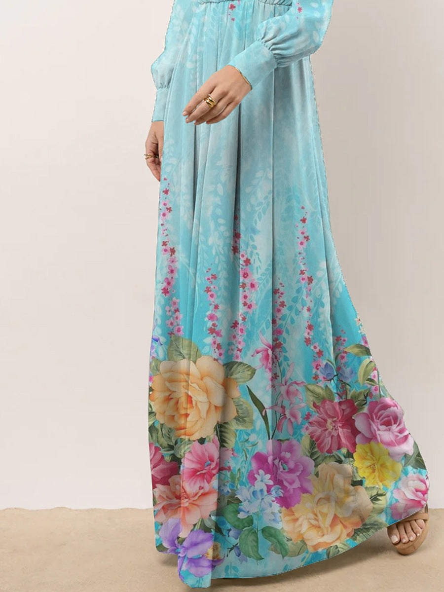 Robe maxi femme avec motif floral et coupe élégante Chic und Stil