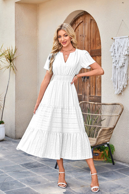 Robe maxi pour dames en tissu léger rayé Chic und Stil