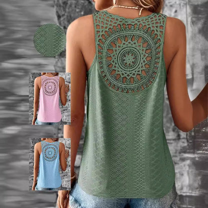 Dames Débardeur Décontracté en Crochet Chic und Stil