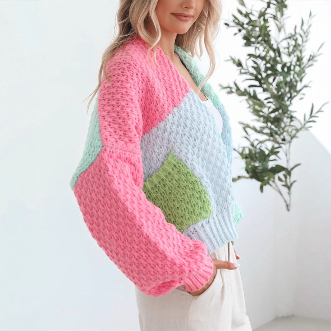 Pull en maille confortable pour dames avec des manches oversize et une combinaison de couleurs Chic und Stil