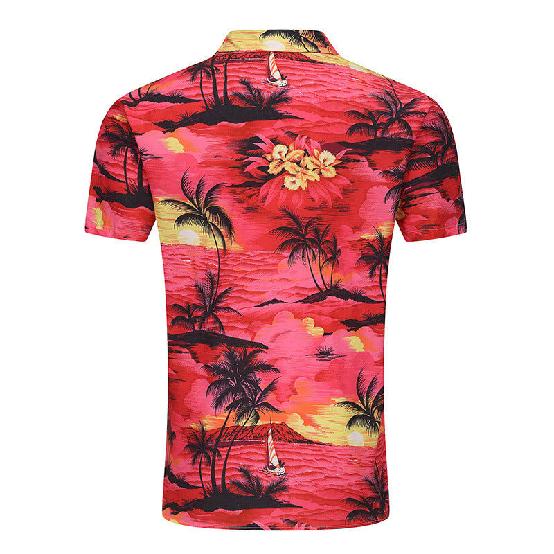 Chemise à manches courtes pour hommes avec motif tropical et tissu de haute kwaliteit Chic und Stil