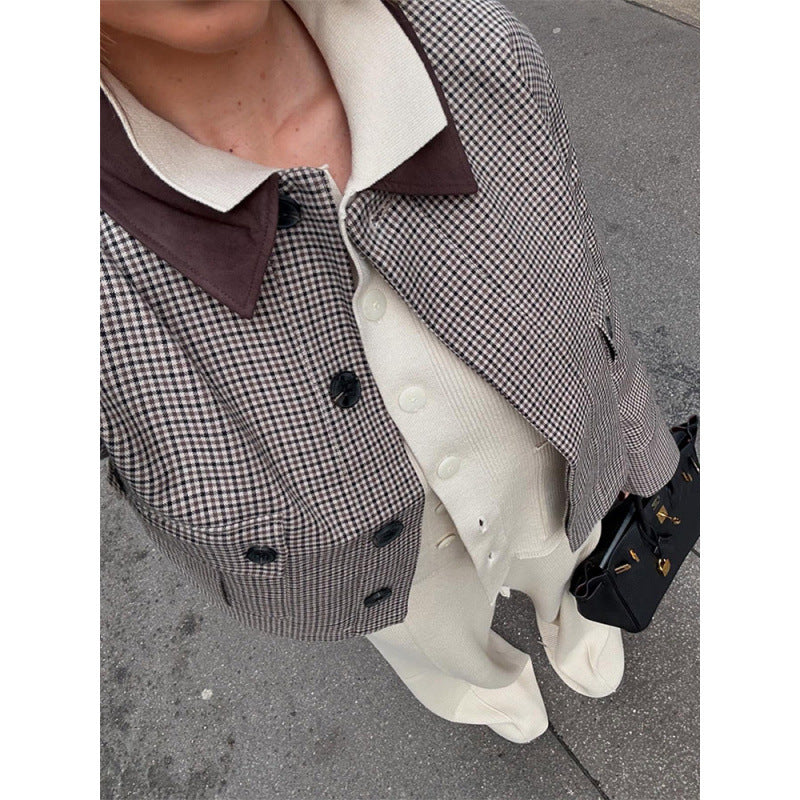 Dames élégante veste à carreaux Chic und Stil