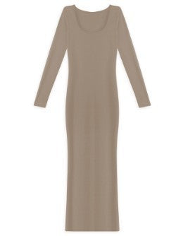 Robe longue à manches longues pour femmes ajustée Chic und Stil