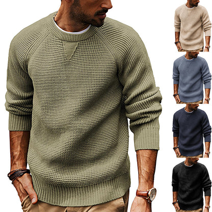 Pull en tricot décontracté pour hommes avec un motif de tissu structuré et un col rond Chic und Stil