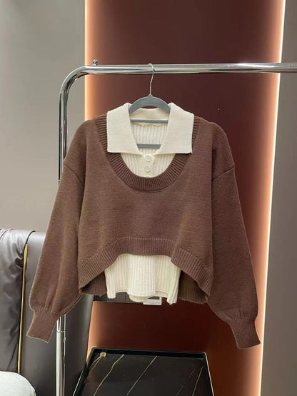 Pull court pour femmes avec des manches larges et un design structuré Chic und Stil