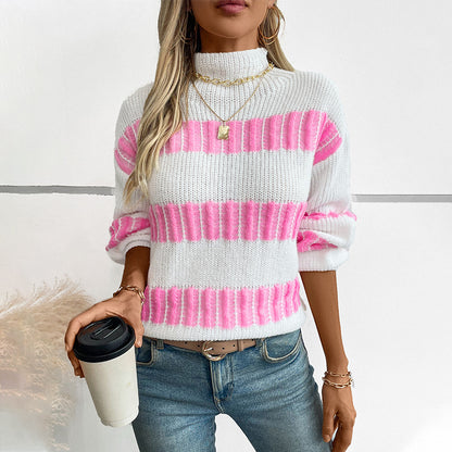 Pull en tricot de haute qualité pour dames avec des rayures finement structurées Chic und Stil