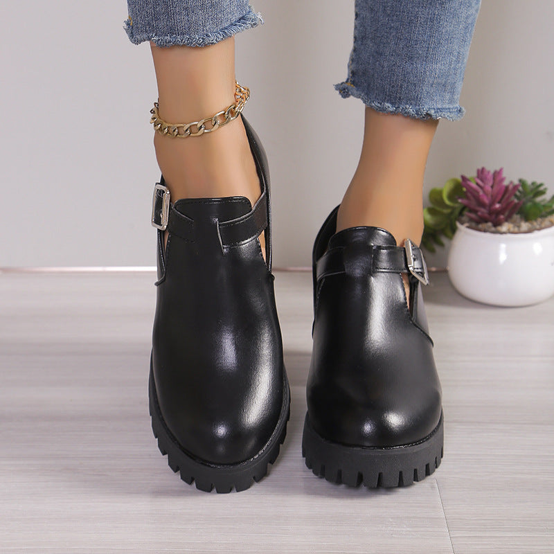 Dames Chunky Heels avec boucle tendance et semelle antidérapante Chic und Stil