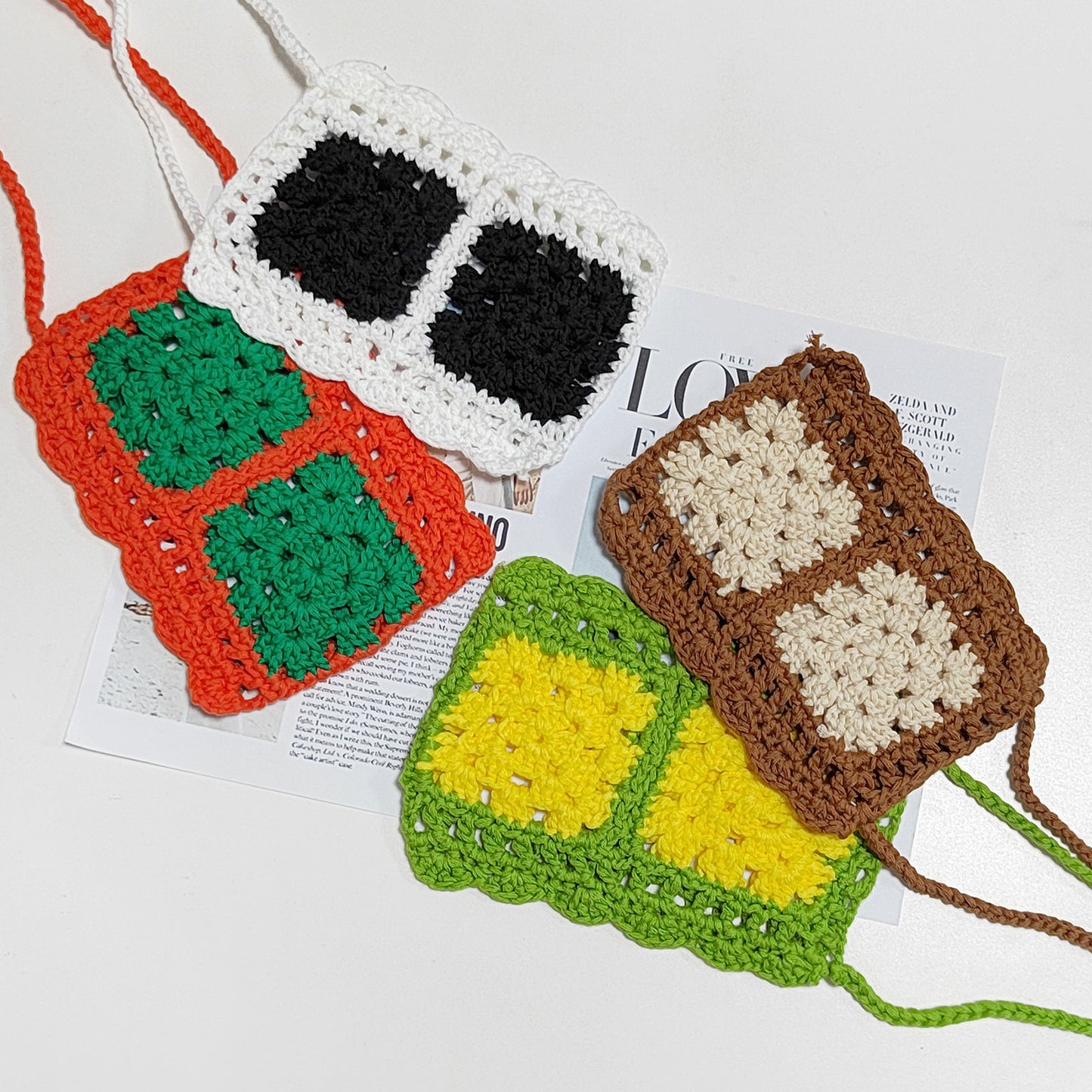 Ladies colorful crochet crossbody bag Chic and Style