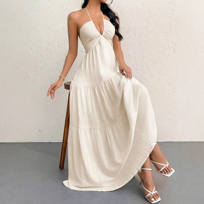 Robe maxi à bretelles pour dames avec volants Chic und Stil