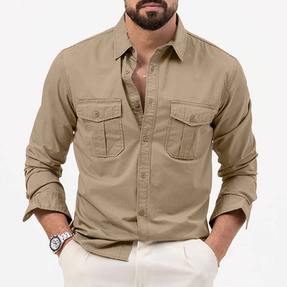 Chemise à manches longues pour hommes avec poches poitrine et coupe moderne Chic und Stil
