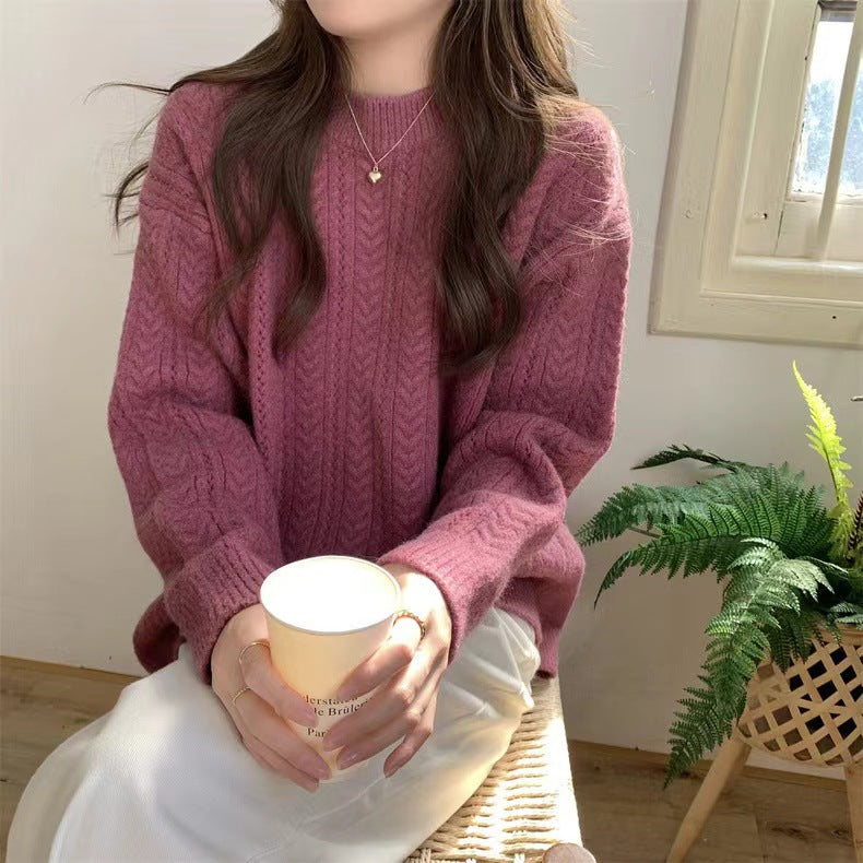 Pull en tricot confortable pour femmes avec un motif de tresse fin Chic und Stil