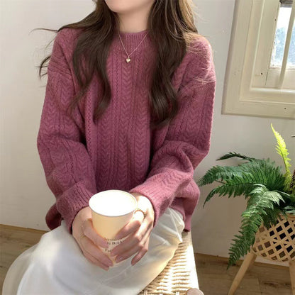 Pull en tricot confortable pour femmes avec un motif de tresse fin Chic und Stil