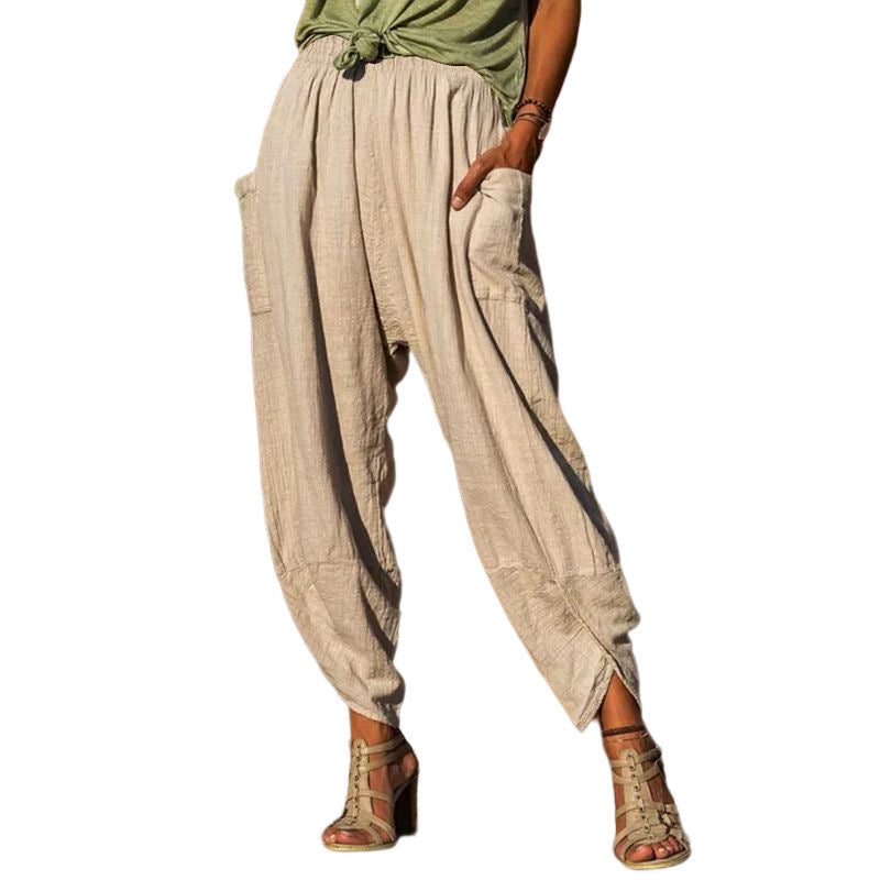 Women Casual Cut Harem Pants Chic and Style